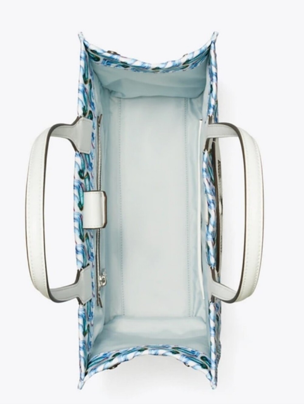 Tory Burch Small Ella Blue & White Swan Tote NWT - Picture 3 of 9